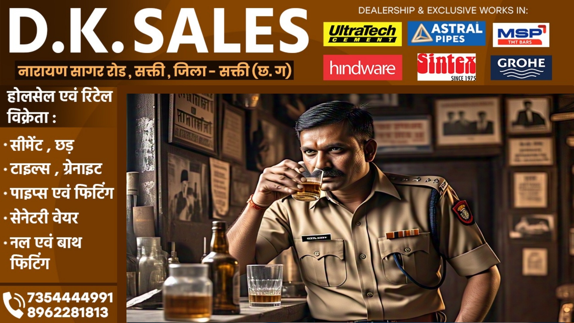 छत्तीसगढ़ - शराब के नशे में ड्यूटी करना आरक्षक को पड़ा भारी , SP ने किया सस्पेंड