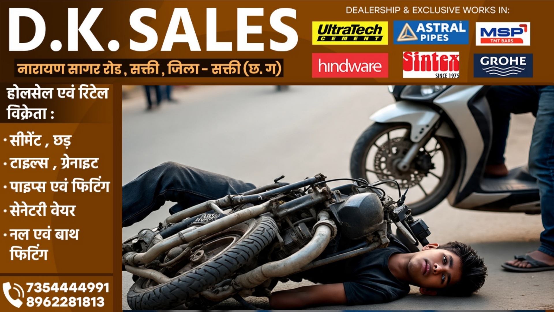 छत्तीसगढ़ - स्कुटी और बाईक में जबरजस्त टक्कर, हादसे में एक युवक की मौत और एक घायल