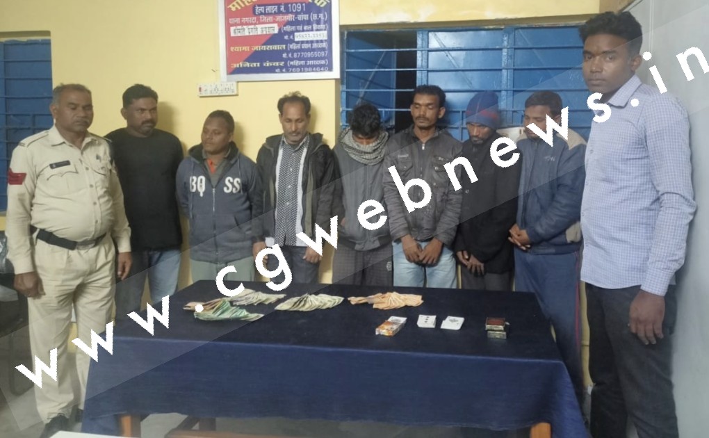 नगरदा के जंगल पर पुलिस का छापा , इन 07 जुआरियो को जुआ खेलते किया गया गिरफ्तार