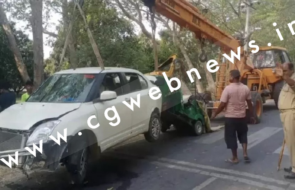 कार और ऑटो में जबरदस्त टक्कर , हादसे में सक्ती नगर के सब्जी विक्रेता के दो बेटों की मौत