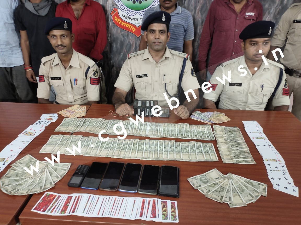 सक्ती से बड़ी खबर , जिला पुलिस टीम ने सक्ती में जुए के अड्डे पर मारा छापा , पढ़े जुआरियों के नाम