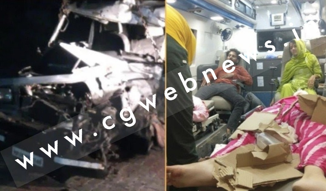 तेज रफ्तार SUV और ट्रक में जबरदस्त टक्कर , हादसे में एक ही परिवार के चार की मौत और सात घायल