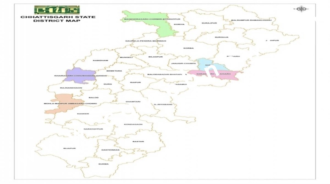 चार वर्षों में छह नए जिले , छत्तीसगढ़ का 33 जिलों के साथ का नया नक्सा हुआ जारी , भीतर देखे नक्सा