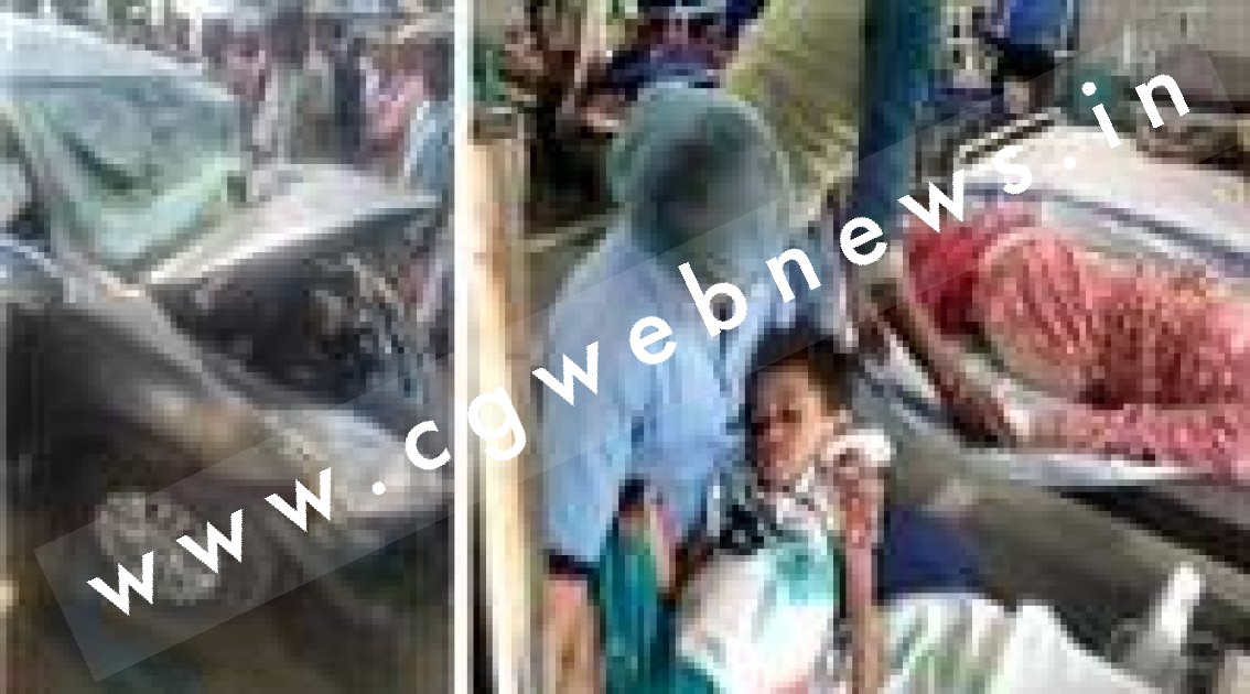 पेड़ से टकराई तेज रफ्तार कार , हादसे में एक ही परिवार के तीन लोगों की मौत , चार घायल