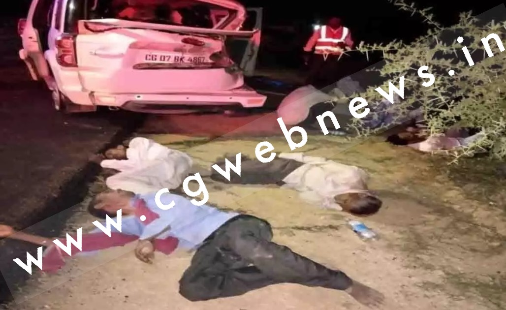 छत्तीसगढ़ - बारातियो से भरी तेज रफ्तार स्कार्पियो और ट्रक में जबरजस्त टक्कर , इस हादसे में ,,,