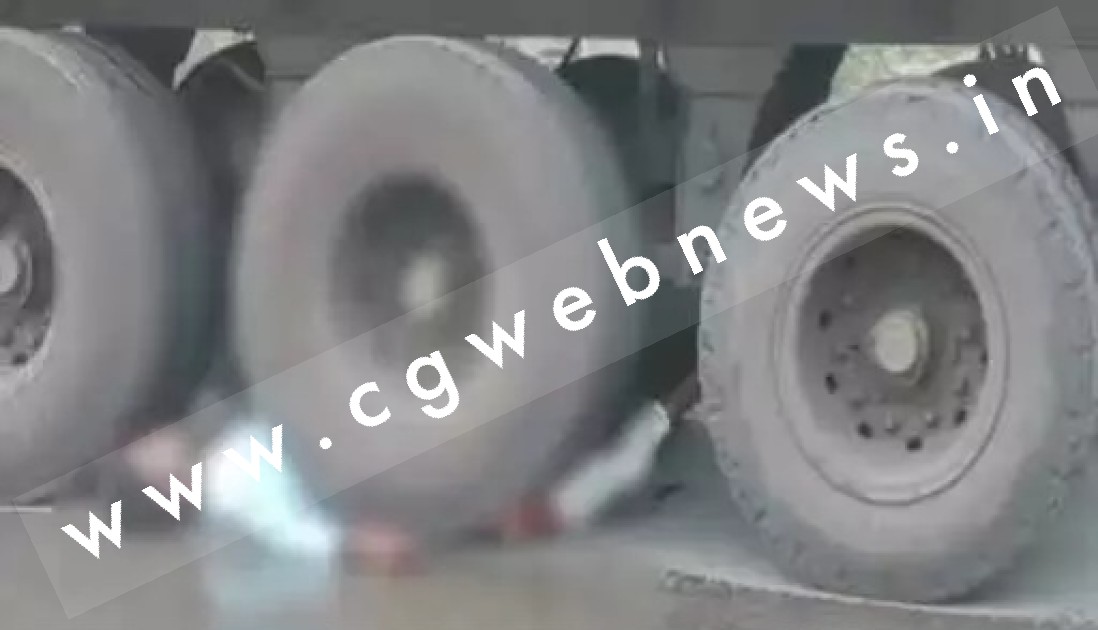 जांजगीर चाम्पा - 18 चक्का ट्रेलर के पहिए के नीचे आ कर बाईक सवार युवक की मौत