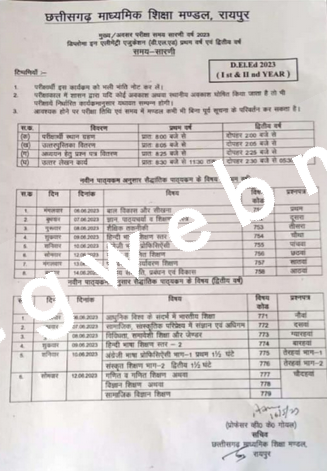 डीएलएड प्रथम एवं द्वितीय वर्ष मुख्य और अवसर परीक्षा का टाईमटेबल जारी , पढ़े पूरी खबर