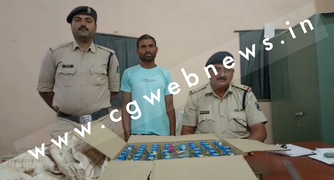 जांजगीर चाम्पा - 60 पाव देशी प्लेन शराब के साथ तामेश्वर नायक गिरफ्तार