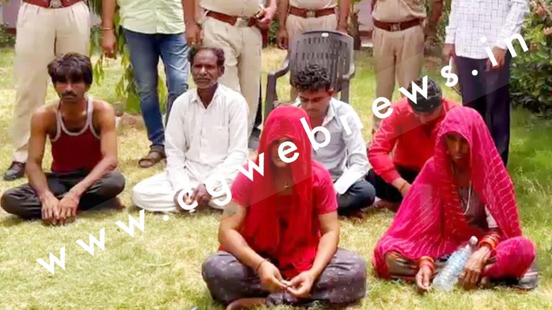 अवैध संबंध के चलते पत्नी के प्रेमी की हत्या , 2 महिला और सरपंच सहित 6 गिरफ्तार