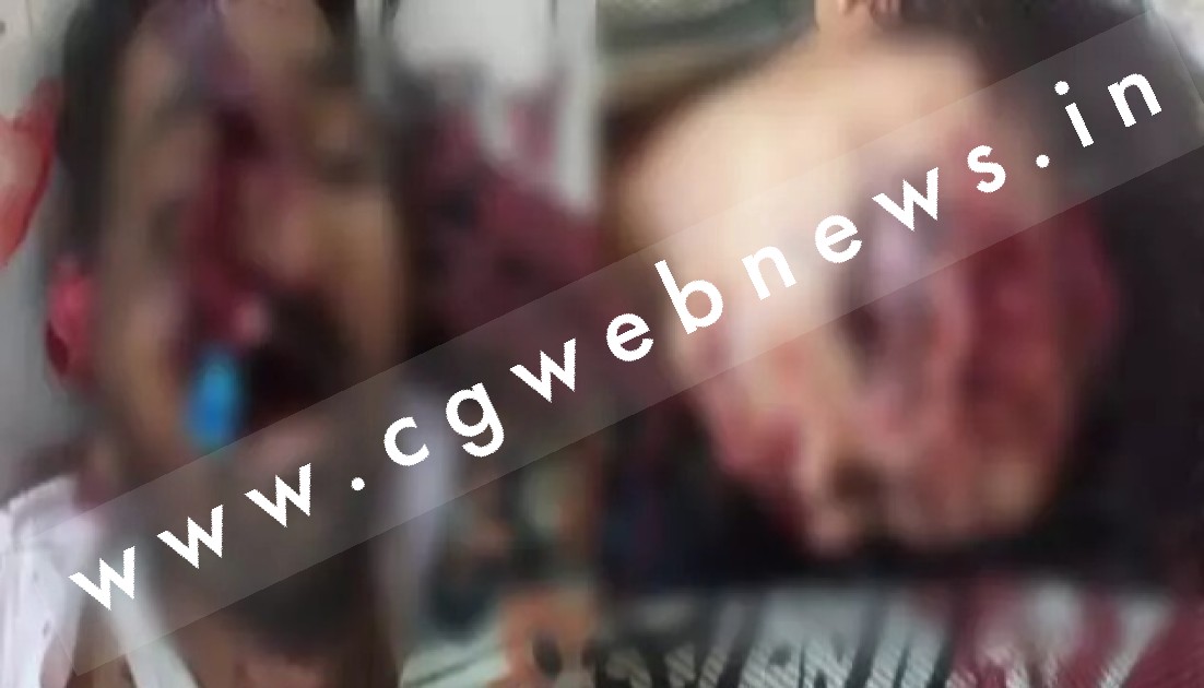 छत्तीसगढ़ - अज्ञात वाहन की टक्कर से दंपति की मौके पर ही मौत , दो बच्चो की हालत गंभीर