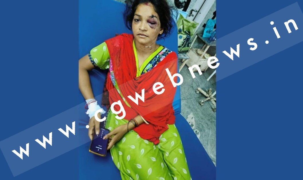 छत्तीसगढ़ - पति ने पत्नी पर चाकू से किया हमला , जब पुलिस गिरफ्तार करने गई तब किया हाईवोल्टेज ड्रामा