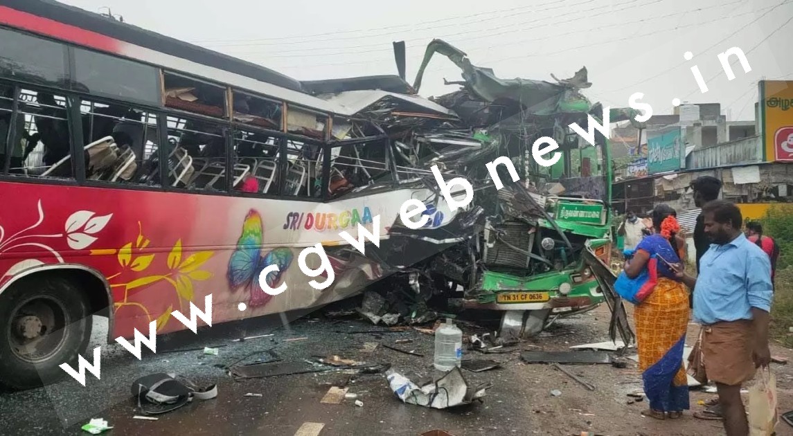 दो बसों की सीधी टक्कर में सात लोगो की मौके पर ही मौत , 40 से अधिक घायल