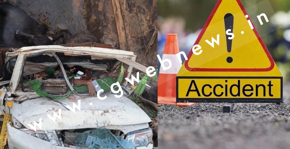 अनियंत्रित होकर पिकअप गड्ढे में गिरी , हादसे में चार लोगों की मौके पर ही मौत