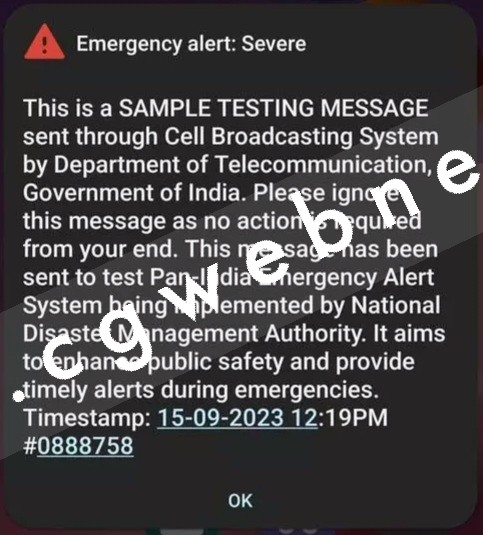 मोबाईल पर आ रहा है भारत सरकार का इमरजेंसी अलर्ट मैसेज ??? , जानें क्या है इस मैसेज का मतलब