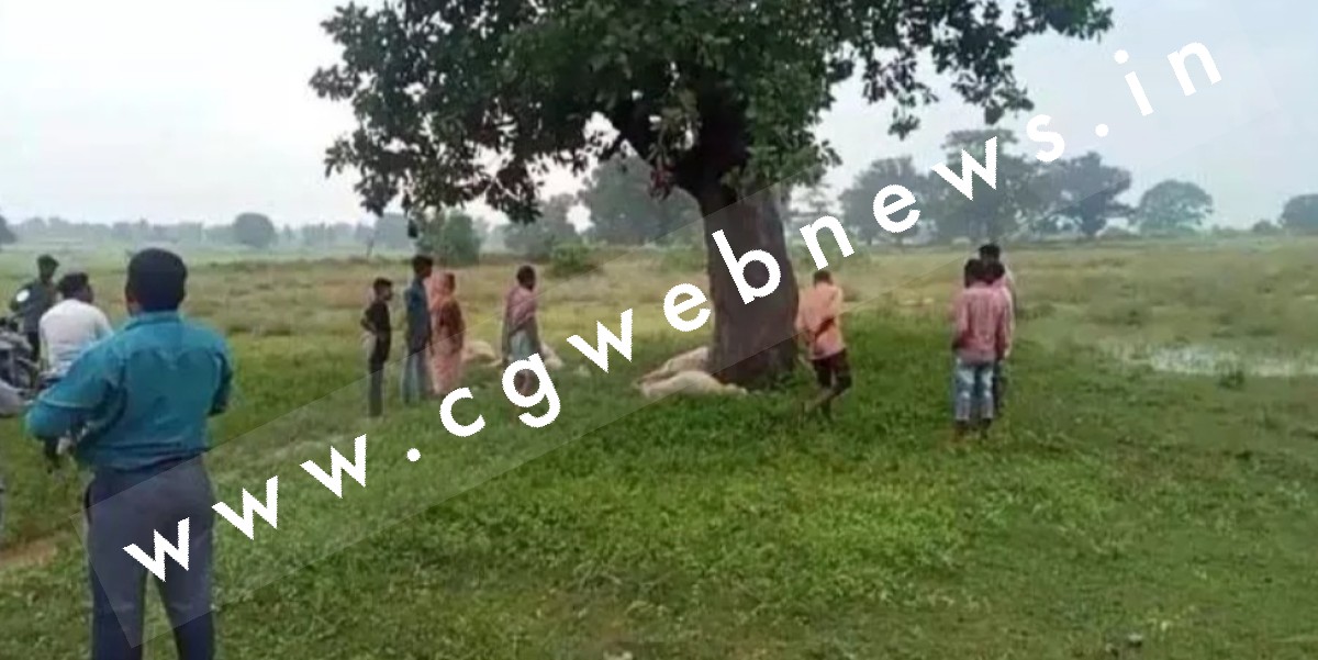 छत्तीसगढ़ - खेत मे गिरी आकाशिय बिजली , 06 की मौके पर ही मौत , गाँव मे फैला सन्नाटा