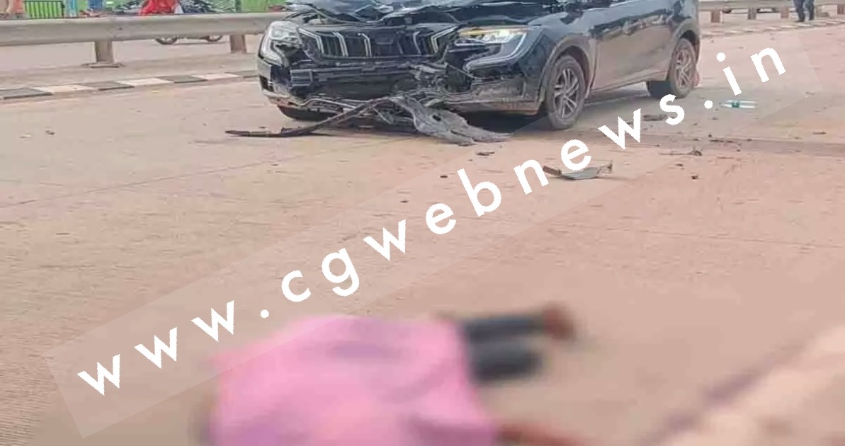 छत्तीसगढ़ - तेज रफ्तार कार की टक्कर से युवक की मौत , ग्रामीणों ने NH पर किया चक्काजाम