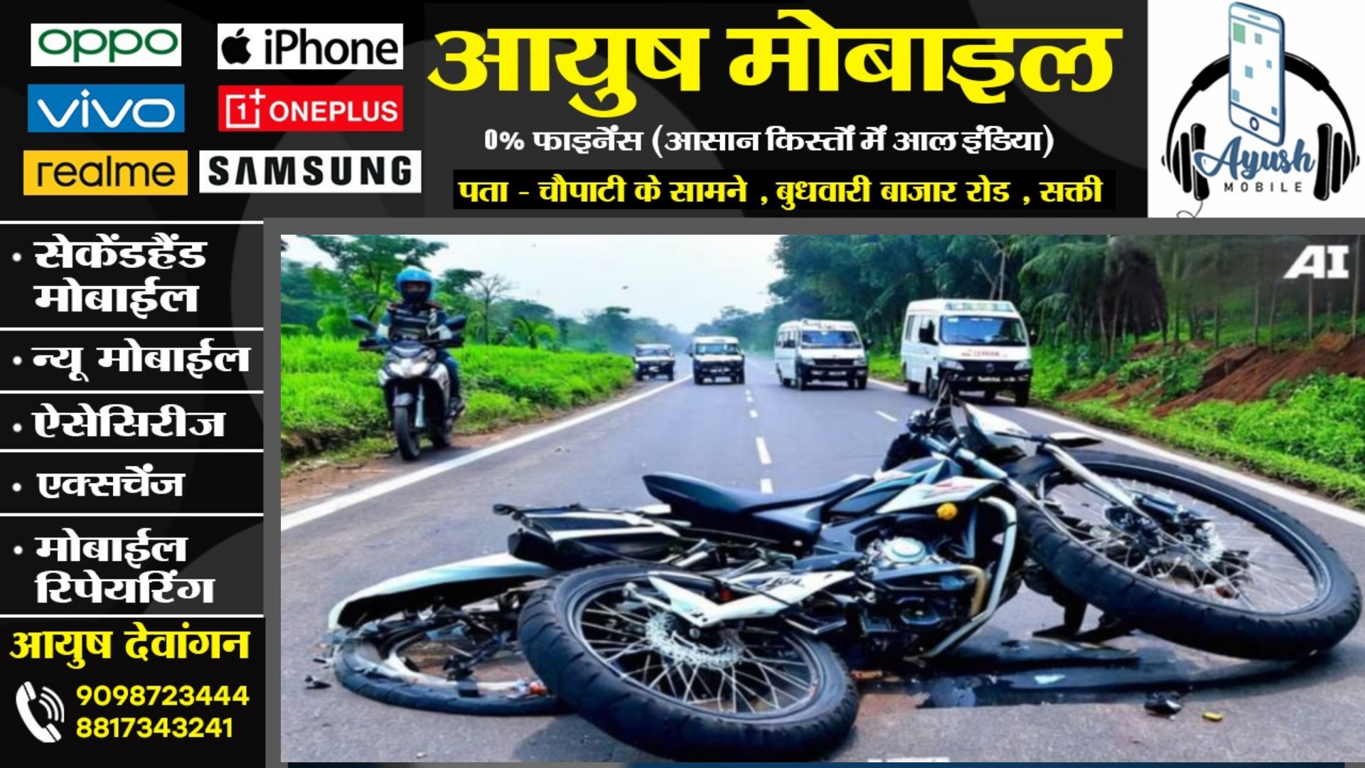 छत्तीसगढ़ - तेज रफ्तार बाईक ने स्कुटी सवार को मारी टक्कर , हादसे में एक युवक की मौत